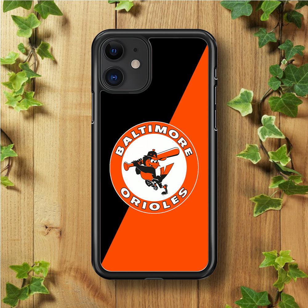 Baseball Baltimore Orioles MLB 001 iPhone 11 Case-Rubber / Black (2D Case)-Xtracase