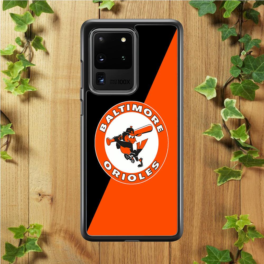 Baseball Baltimore Orioles MLB 001 Samsung Galaxy S20 Ultra Case-Rubber / White (2D Case)-Xtracase
