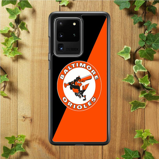 Baseball Baltimore Orioles MLB 001 Samsung Galaxy S20 Ultra Case-Rubber / White (2D Case)-Xtracase