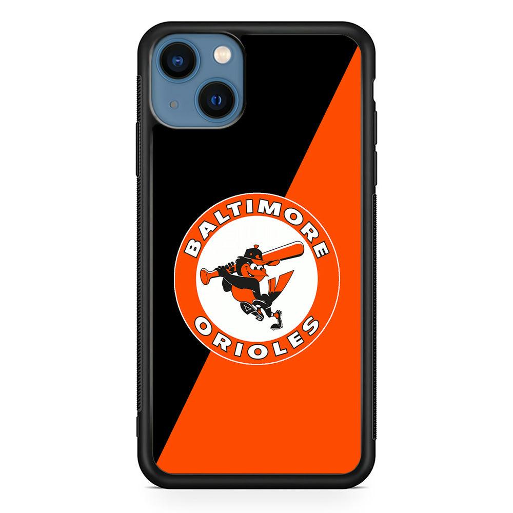 Baseball Baltimore Orioles MLB 001 iPhone 13 Case-Rubber / Black (2D Case)-Xtracase