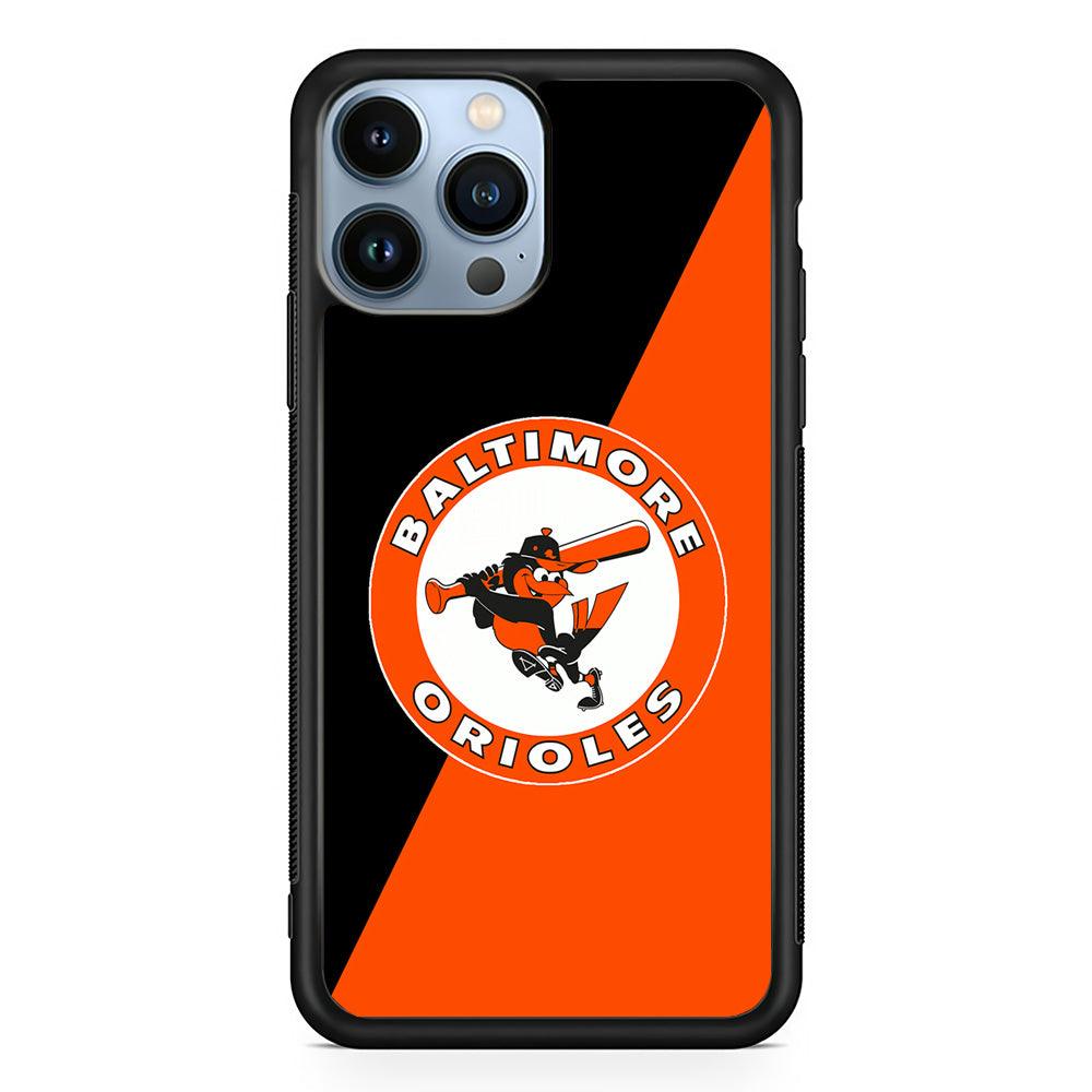 Baseball Baltimore Orioles MLB 001 iPhone 13 Pro Case-Rubber / Black (2D Case)-Xtracase