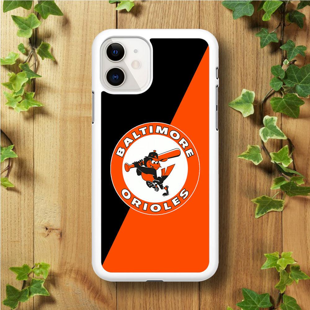Baseball Baltimore Orioles MLB 001 iPhone 11 Case-Rubber / White (2D Case)-Xtracase