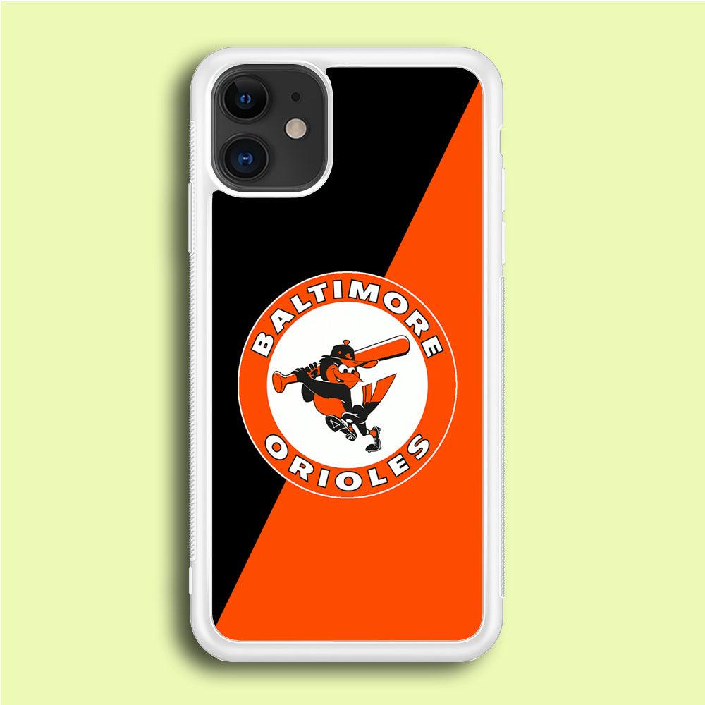 Baseball Baltimore Orioles MLB 001 iPhone 12 Case-Rubber / White (2D Case)-Xtracase