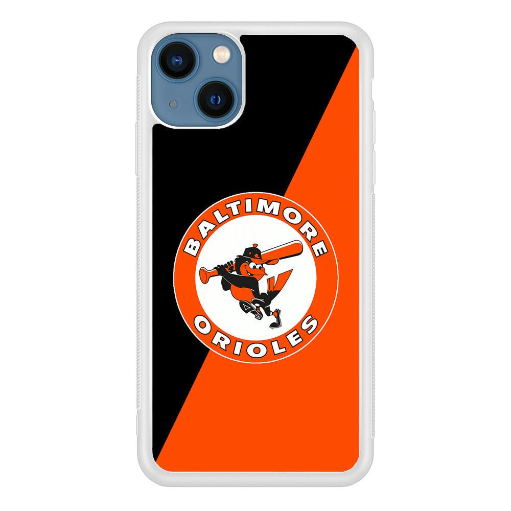 Baseball Baltimore Orioles MLB 001 iPhone 13 Case-Rubber / White (2D Case)-Xtracase