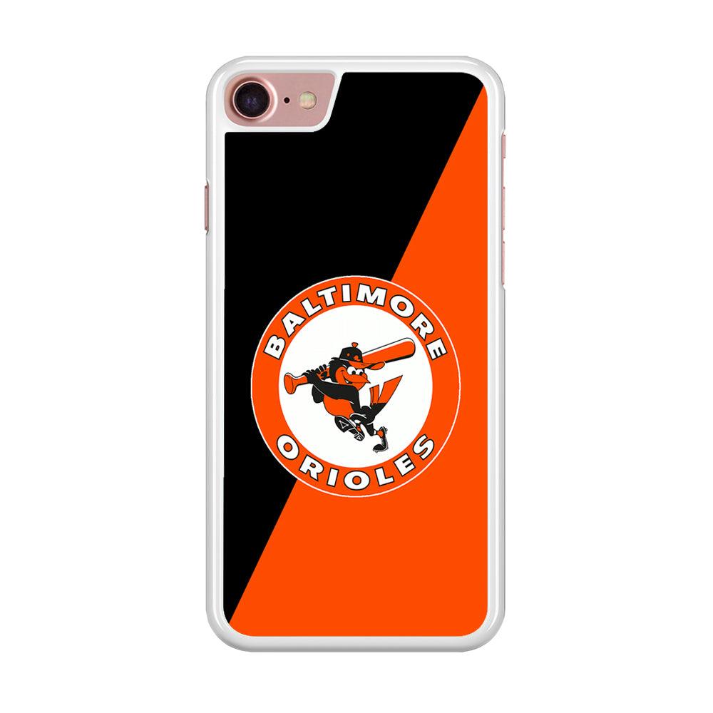 Baseball Baltimore Orioles MLB 001 iPhone SE 2020 Case-Rubber / White (2D Case)-Xtracase