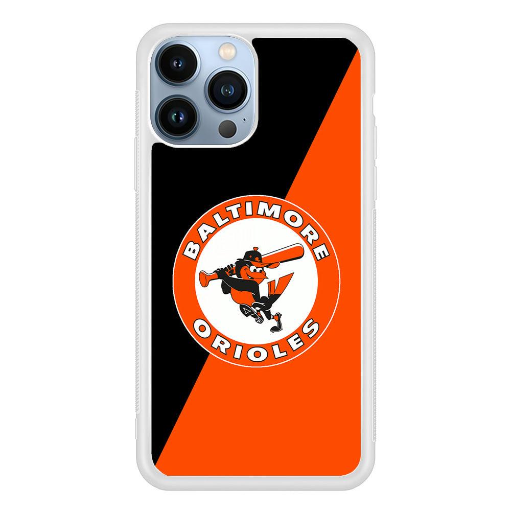 Baseball Baltimore Orioles MLB 001 iPhone 13 Pro Case-Rubber / White (2D Case)-Xtracase