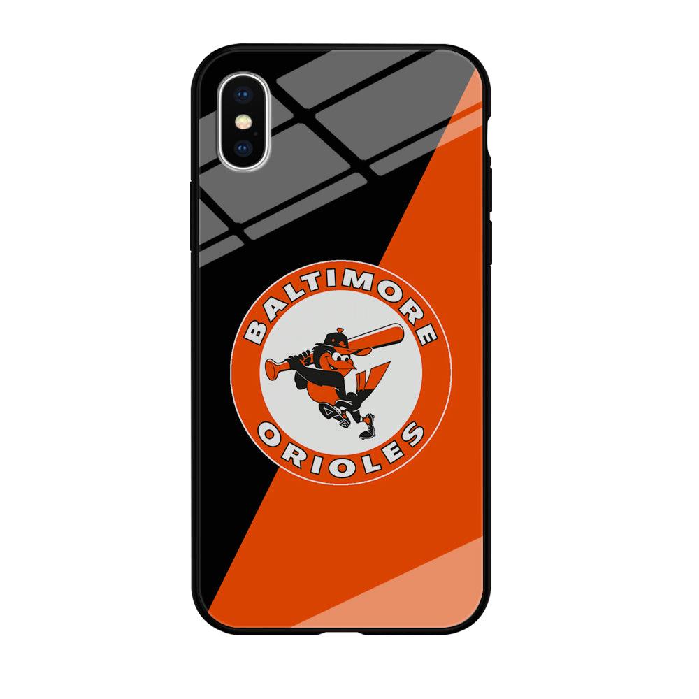 Baseball Baltimore Orioles MLB 001 iPhone X Case-Tempered Glass Case-Xtracase