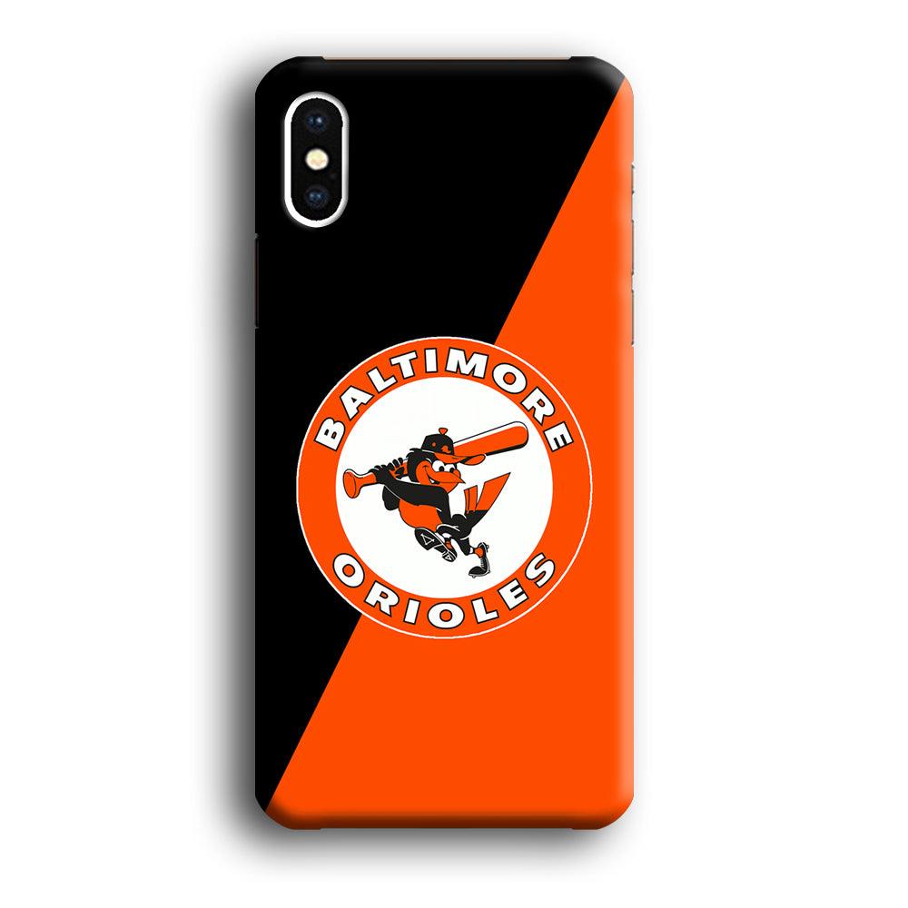 Baseball Baltimore Orioles MLB 001 iPhone Xs Case-Plastic / Full Wrap (3D Case)-Xtracase