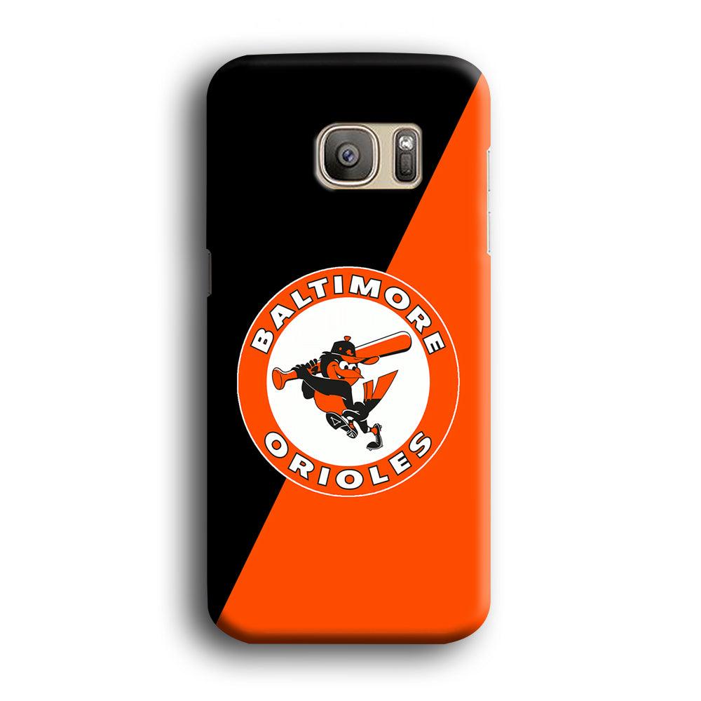 Baseball Baltimore Orioles MLB 001 Samsung Galaxy S7 Edge Case-Plastic / Full Wrap (3D Case)-Xtracase