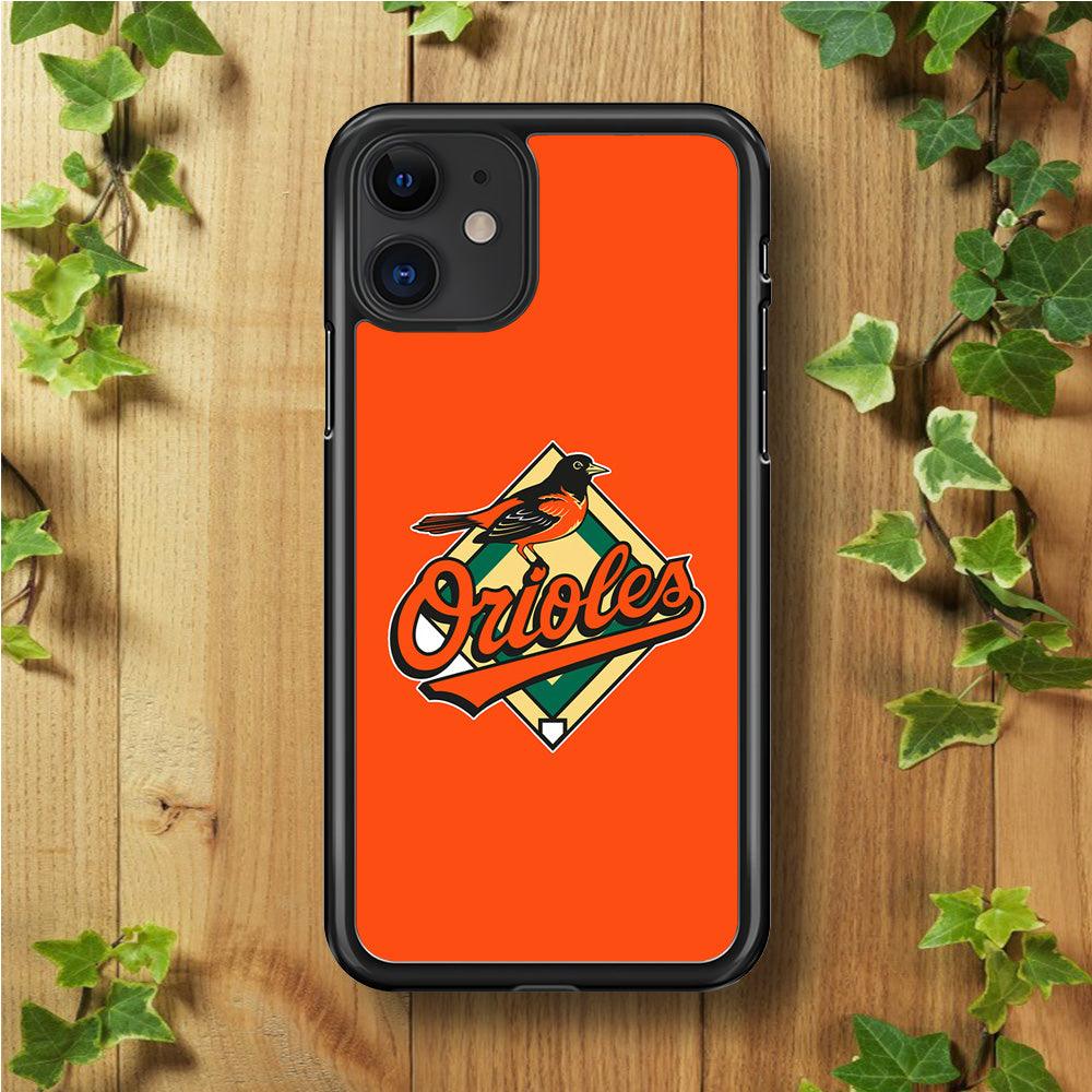Baseball Baltimore Orioles MLB 002 iPhone 11 Case-Rubber / Black (2D Case)-Xtracase