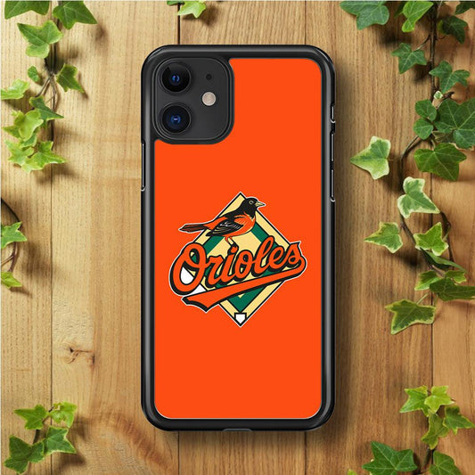 Baseball Baltimore Orioles MLB 002 iPhone 11 Case-Rubber / Black (2D Case)-Xtracase