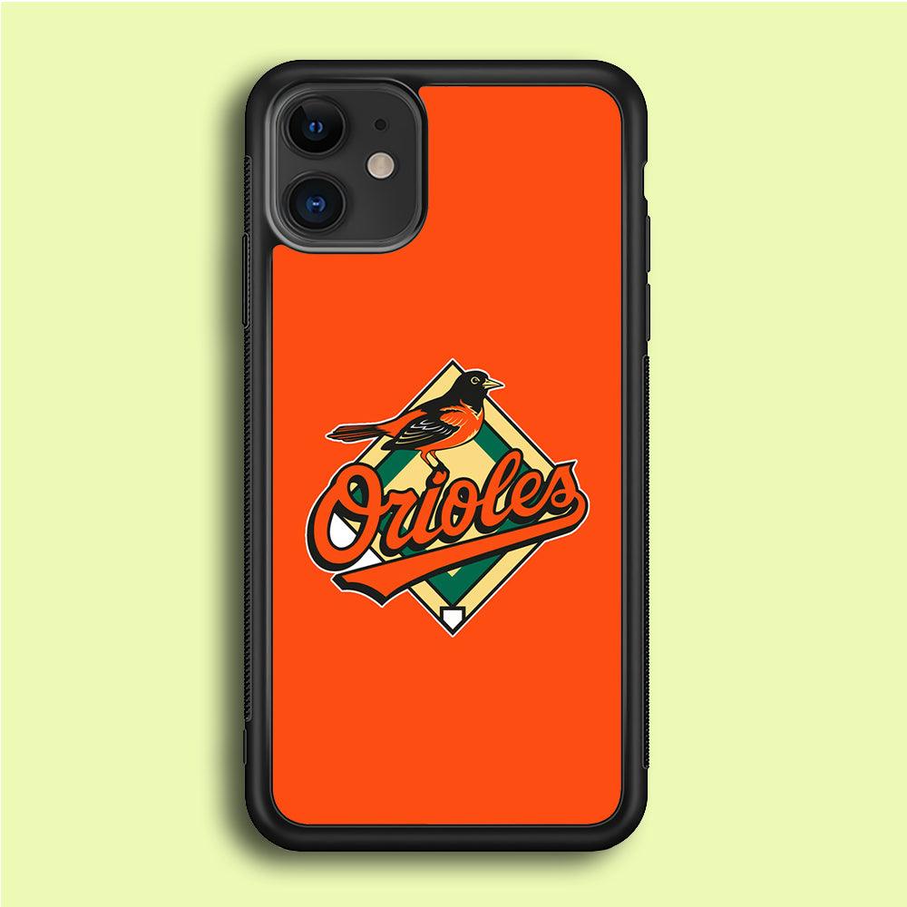 Baseball Baltimore Orioles MLB 002 iPhone 12 Case-Rubber / Black (2D Case)-Xtracase