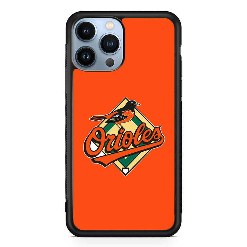 Baseball Baltimore Orioles MLB 002 iPhone 13 Pro Max Case-Rubber / Black (2D Case)-Xtracase