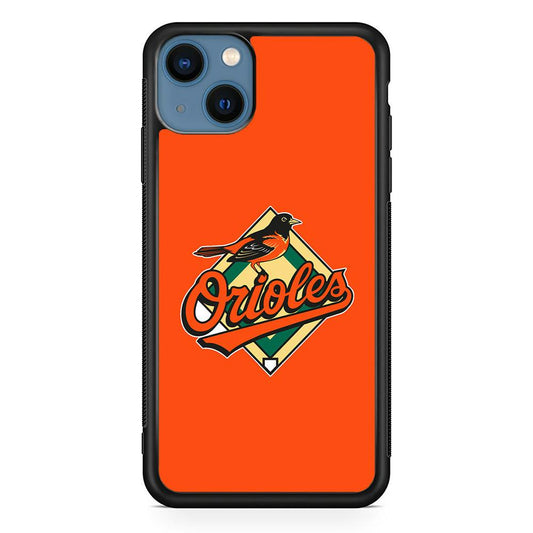 Baseball Baltimore Orioles MLB 002 iPhone 13 Mini Case-Rubber / Black (2D Case)-Xtracase