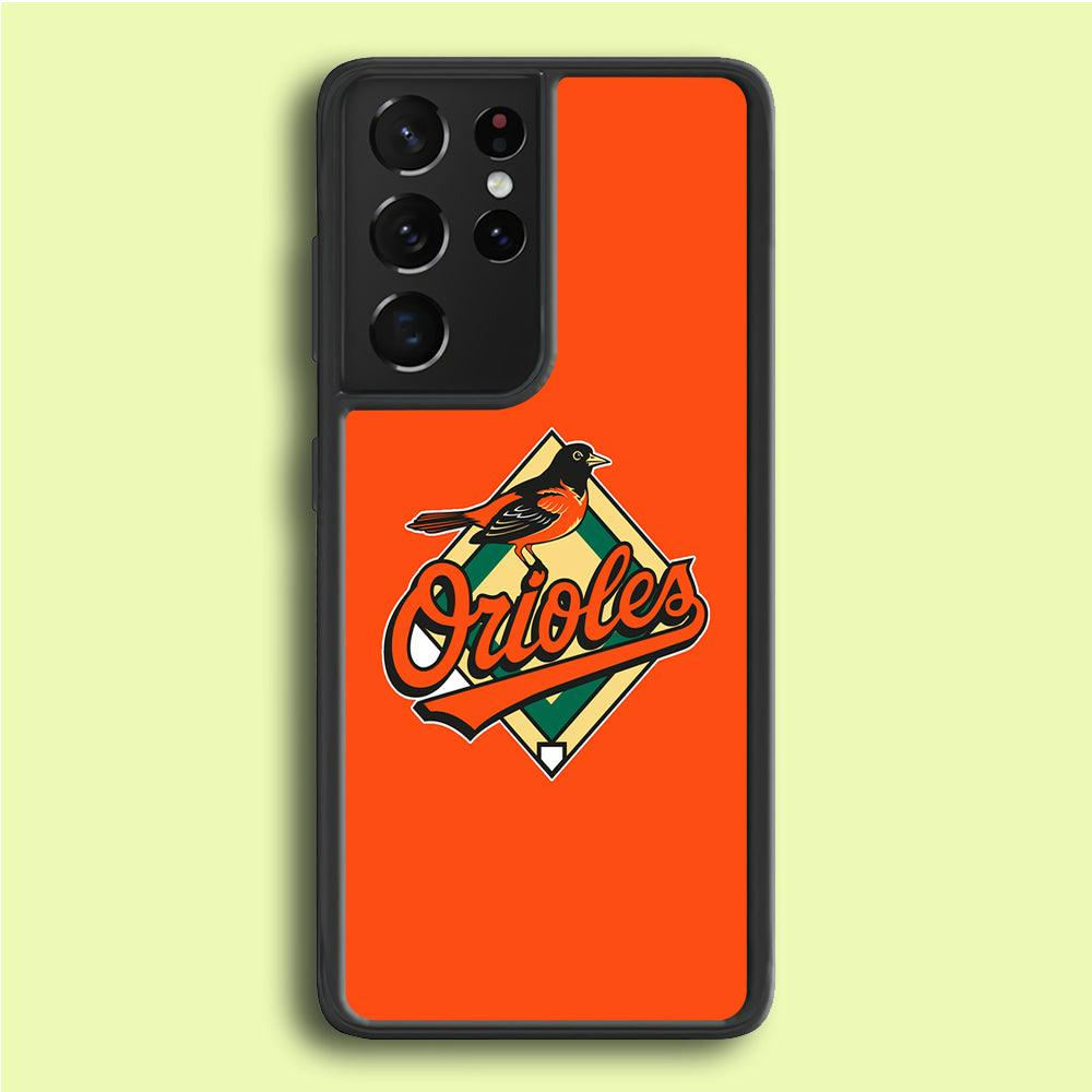 Baseball Baltimore Orioles MLB 002 Samsung Galaxy S21 Ultra Case-Rubber / White (2D Case)-Xtracase