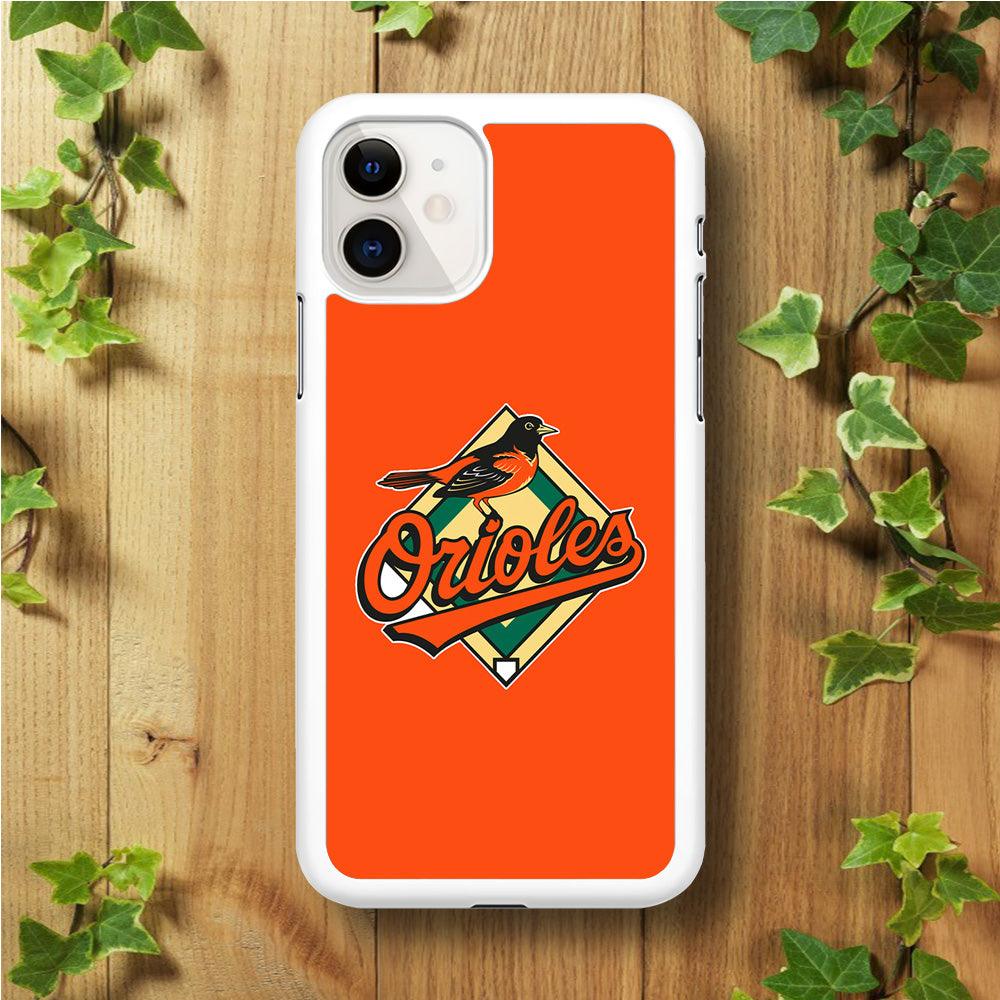Baseball Baltimore Orioles MLB 002 iPhone 11 Case-Rubber / White (2D Case)-Xtracase
