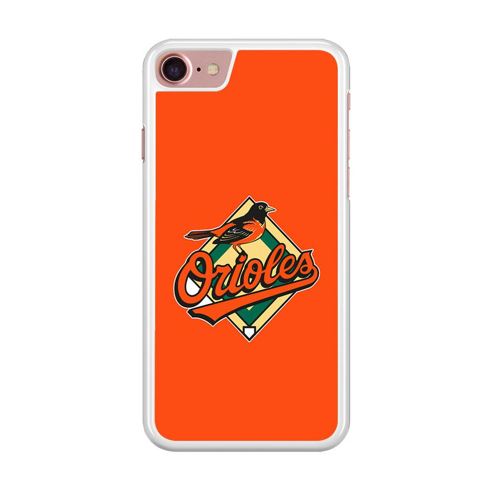 Baseball Baltimore Orioles MLB 002 iPhone SE 2020 Case-Rubber / White (2D Case)-Xtracase
