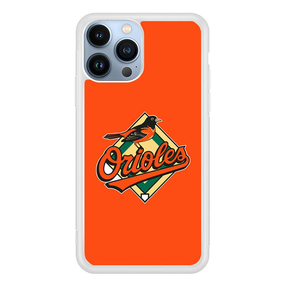 Baseball Baltimore Orioles MLB 002 iPhone 13 Pro Max Case-Rubber / White (2D Case)-Xtracase