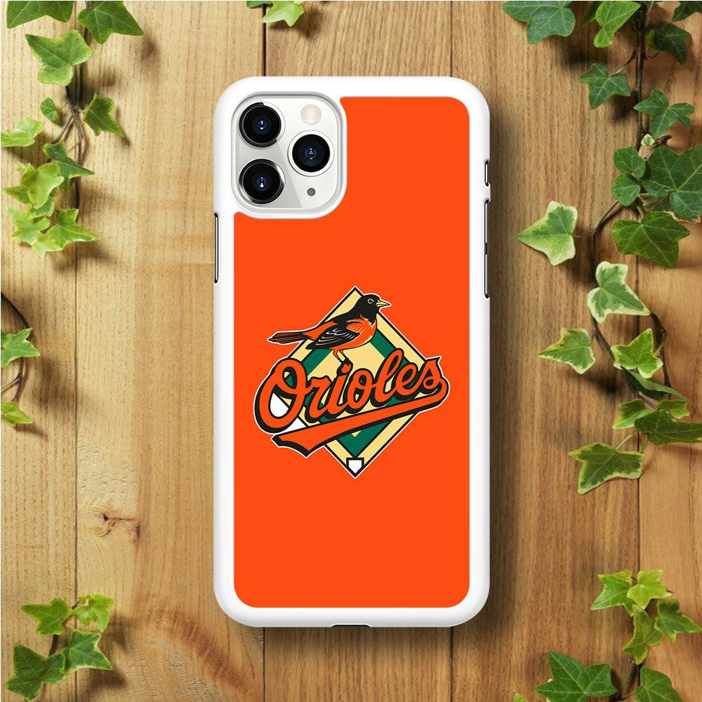 Baseball Baltimore Orioles MLB 002 iPhone 11 Pro Max Case-Rubber / White (2D Case)-Xtracase