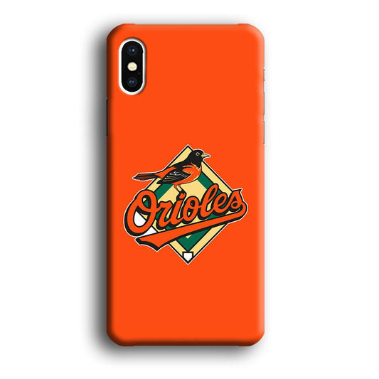 Baseball Baltimore Orioles MLB 002 iPhone Xs Case-Plastic / Full Wrap (3D Case)-Xtracase