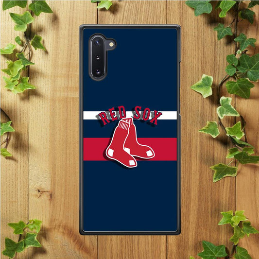 Baseball Boston Red Sox MLB 001 Samsung Galaxy Note 10 Case-Rubber / White (2D Case)-Xtracase