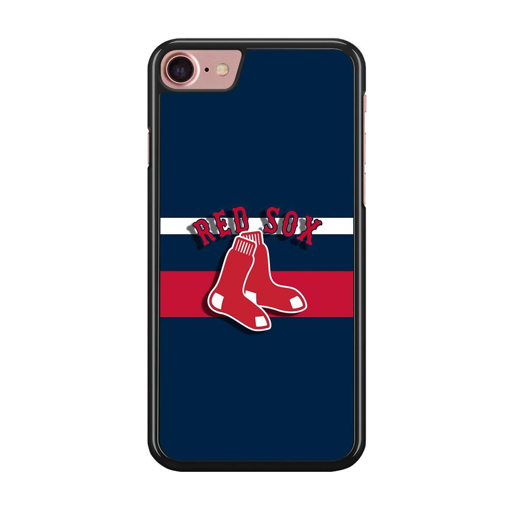 Baseball Boston Red Sox MLB 001 iPhone 7 Case-Rubber / Black (2D Case)-Xtracase