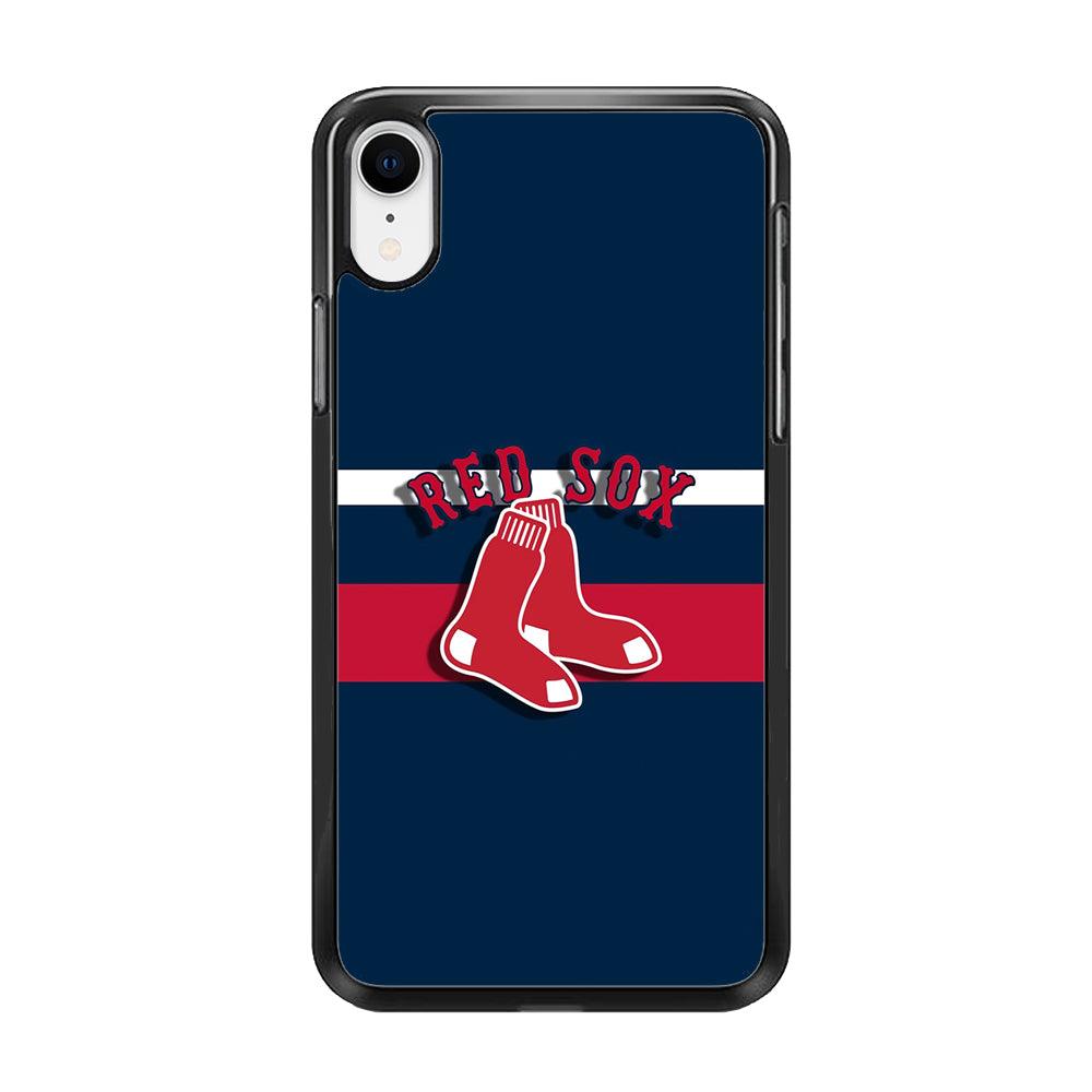 Baseball Boston Red Sox MLB 001 iPhone XR Case-Rubber / Black (2D Case)-Xtracase