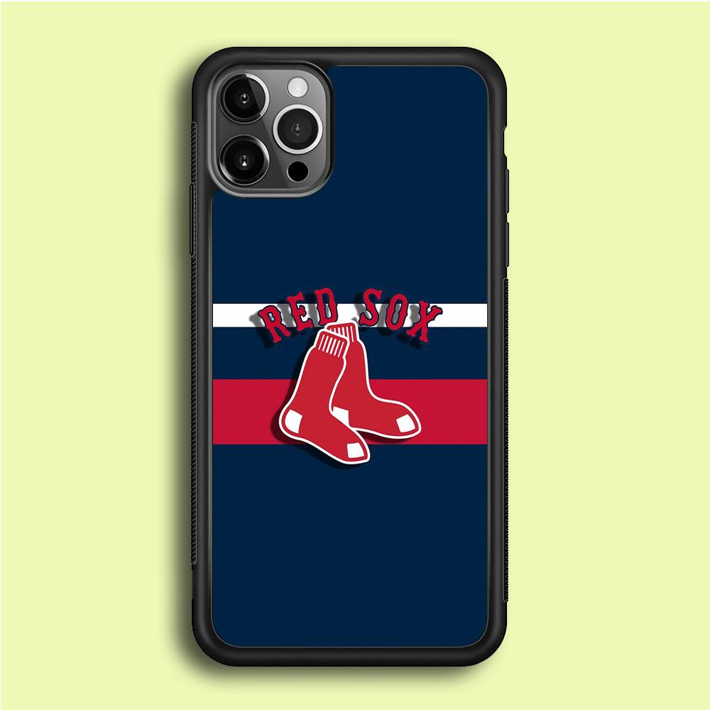 Baseball Boston Red Sox MLB 001 iPhone 12 Pro Case-Rubber / Black (2D Case)-Xtracase