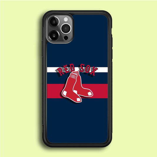 Baseball Boston Red Sox MLB 001 iPhone 12 Pro Case-Rubber / Black (2D Case)-Xtracase