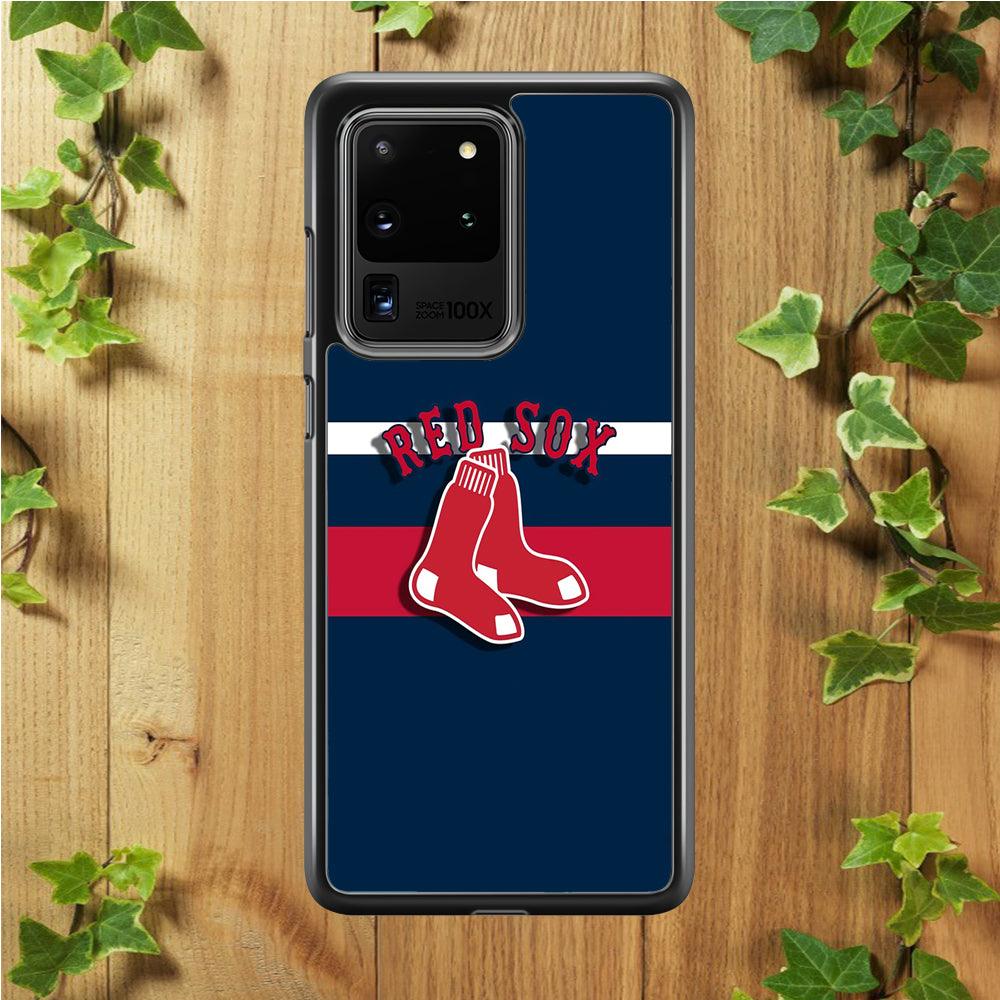 Baseball Boston Red Sox MLB 001 Samsung Galaxy S20 Ultra Case-Rubber / White (2D Case)-Xtracase