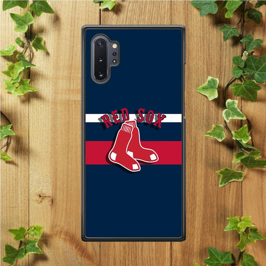 Baseball Boston Red Sox MLB 001 Samsung Galaxy Note 10 Plus Case-Rubber / Black (2D Case)-Xtracase