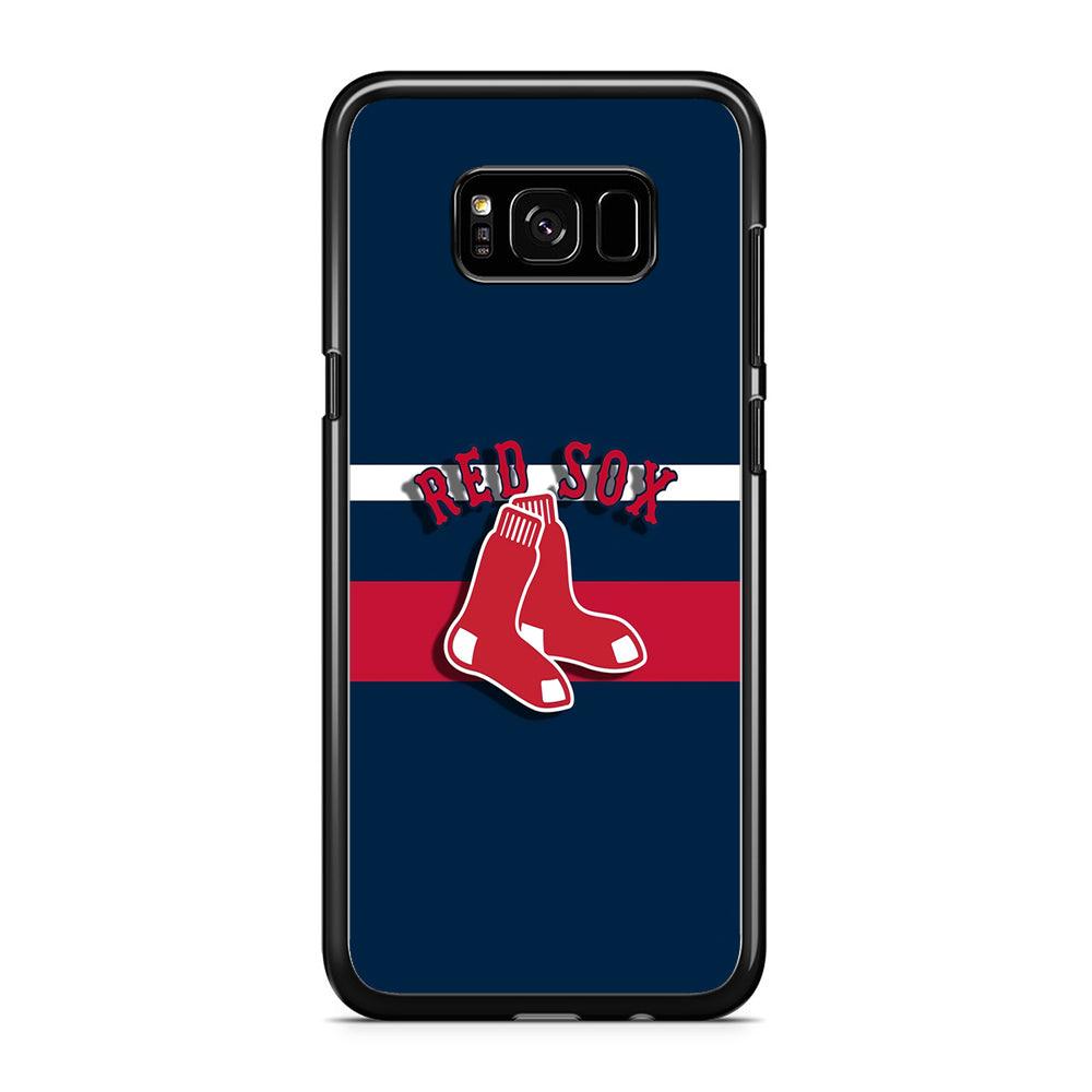 Baseball Boston Red Sox MLB 001 Samsung Galaxy S8 Case-Rubber / Black (2D Case)-Xtracase