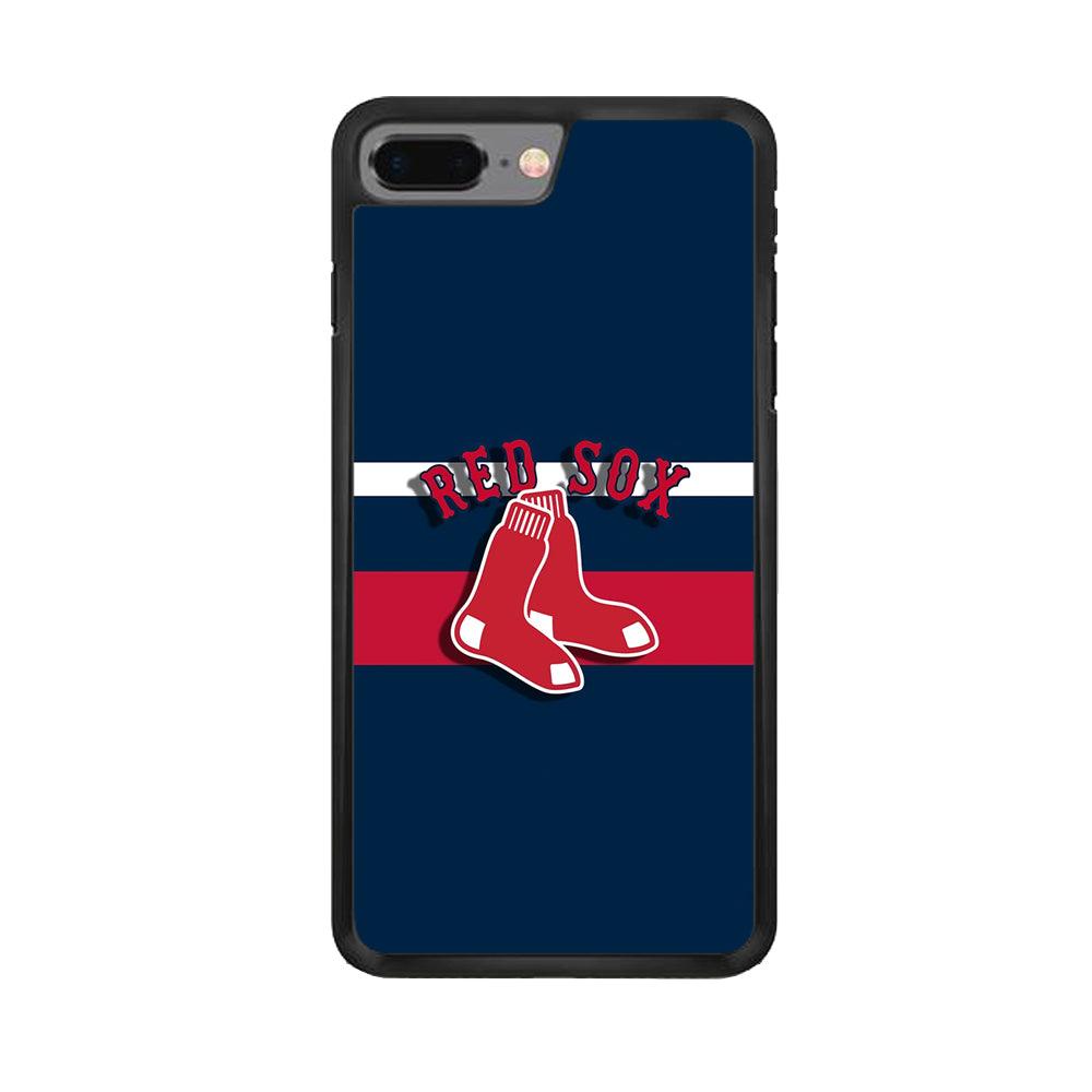Baseball Boston Red Sox MLB 001 iPhone 7 Plus Case-Rubber / Black (2D Case)-Xtracase