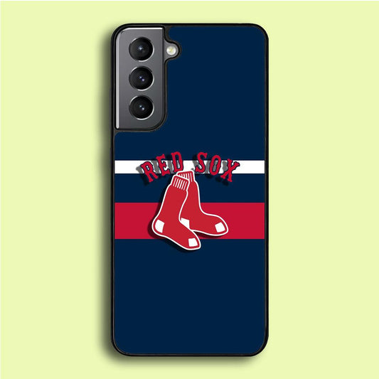 Baseball Boston Red Sox MLB 001 Samsung Galaxy S21 Case-Rubber / White (2D Case)-Xtracase