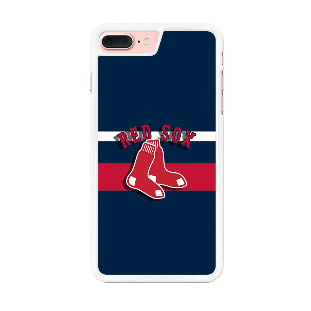 Baseball Boston Red Sox MLB 001 iPhone 7 Plus Case-Rubber / White (2D Case)-Xtracase