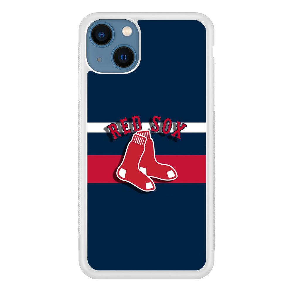 Baseball Boston Red Sox MLB 001 iPhone 13 Mini Case-Rubber / White (2D Case)-Xtracase