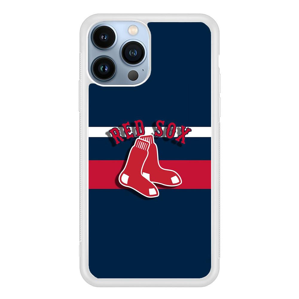 Baseball Boston Red Sox MLB 001 iPhone 13 Pro Case-Rubber / White (2D Case)-Xtracase