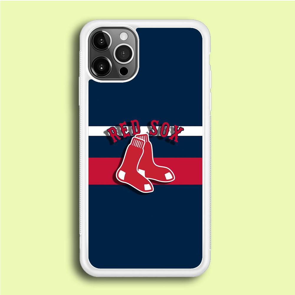 Baseball Boston Red Sox MLB 001 iPhone 12 Pro Max Case-Rubber / White (2D Case)-Xtracase