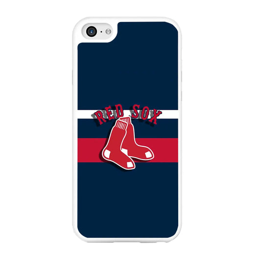 Baseball Boston Red Sox MLB 001 iPhone 6 Plus | 6s Plus Case-Rubber / White (2D Case)-Xtracase