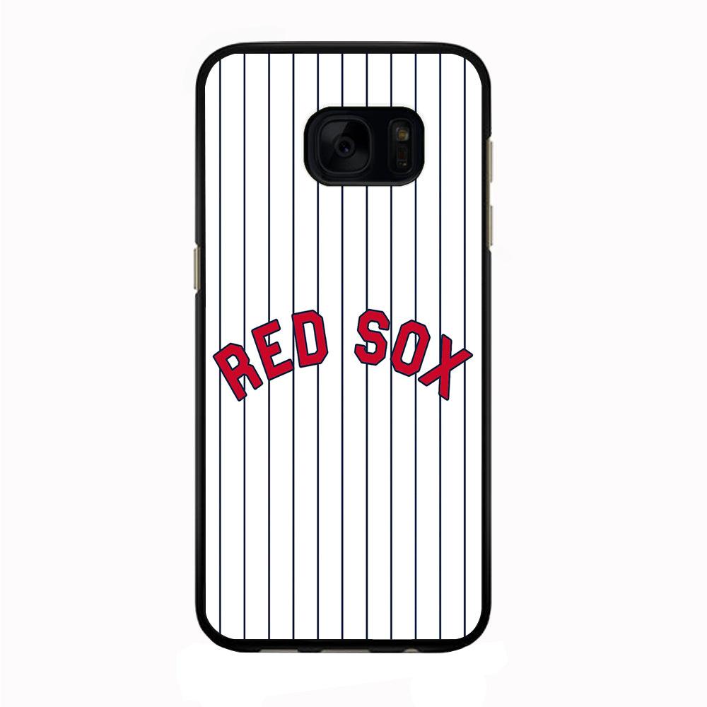 Baseball Boston Red Sox MLB 002 Samsung Galaxy S7 Edge Case-Rubber / Black (2D Case)-Xtracase
