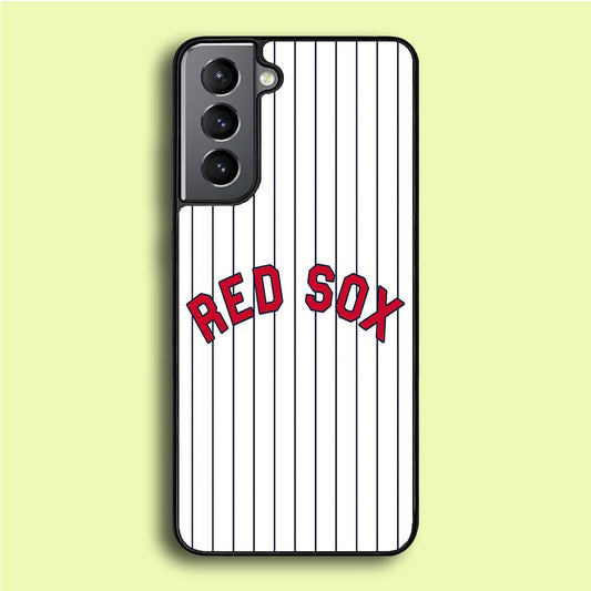 Baseball Boston Red Sox MLB 002 Samsung Galaxy S21 Case-Rubber / White (2D Case)-Xtracase