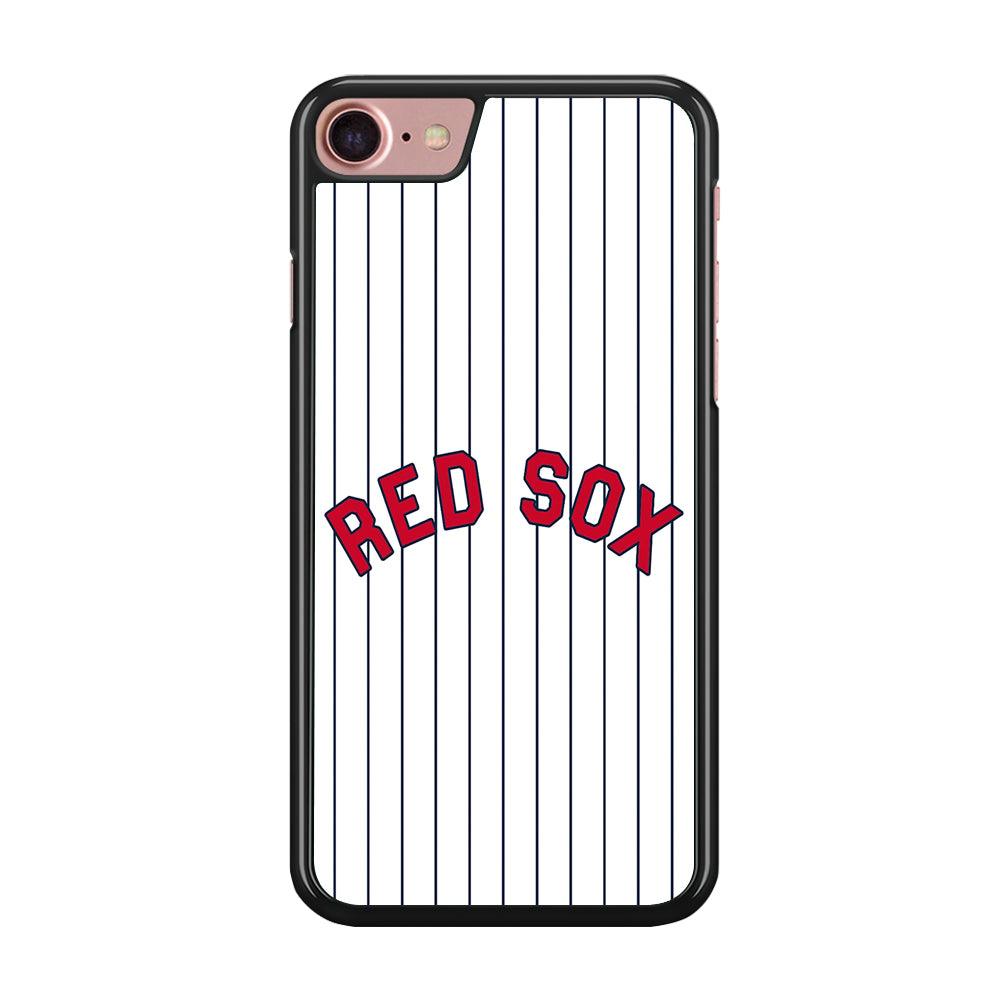 Baseball Boston Red Sox MLB 002 iPhone 7 Case-Rubber / Black (2D Case)-Xtracase
