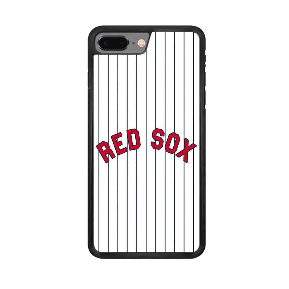 Baseball Boston Red Sox MLB 002 iPhone 7 Plus Case-Rubber / Black (2D Case)-Xtracase