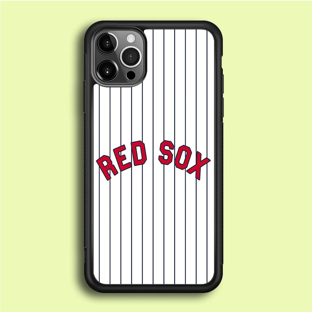 Baseball Boston Red Sox MLB 002 iPhone 12 Pro Case-Rubber / Black (2D Case)-Xtracase