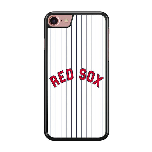 Baseball Boston Red Sox MLB 002 iPhone SE 2020 Case-Rubber / Black (2D Case)-Xtracase