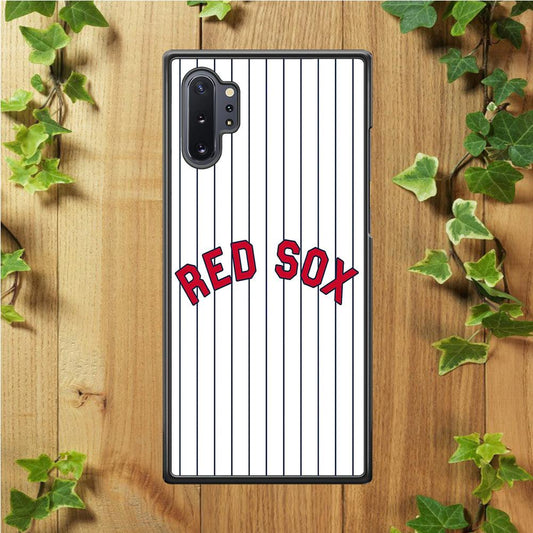 Baseball Boston Red Sox MLB 002 Samsung Galaxy Note 10 Plus Case-Rubber / Black (2D Case)-Xtracase