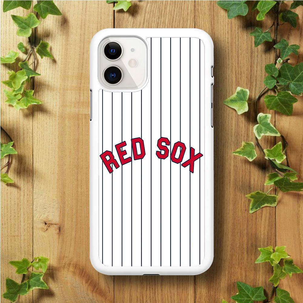 Baseball Boston Red Sox MLB 002 iPhone 11 Case-Rubber / White (2D Case)-Xtracase