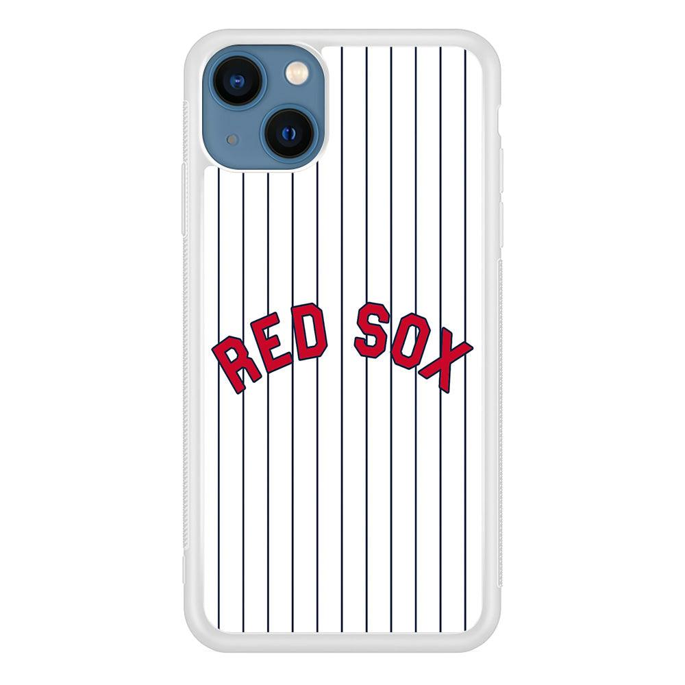 Baseball Boston Red Sox MLB 002 iPhone 13 Case-Rubber / White (2D Case)-Xtracase