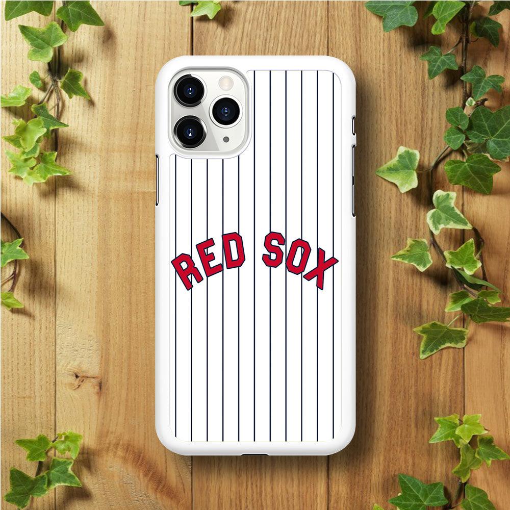 Baseball Boston Red Sox MLB 002 iPhone 11 Pro Max Case-Rubber / White (2D Case)-Xtracase