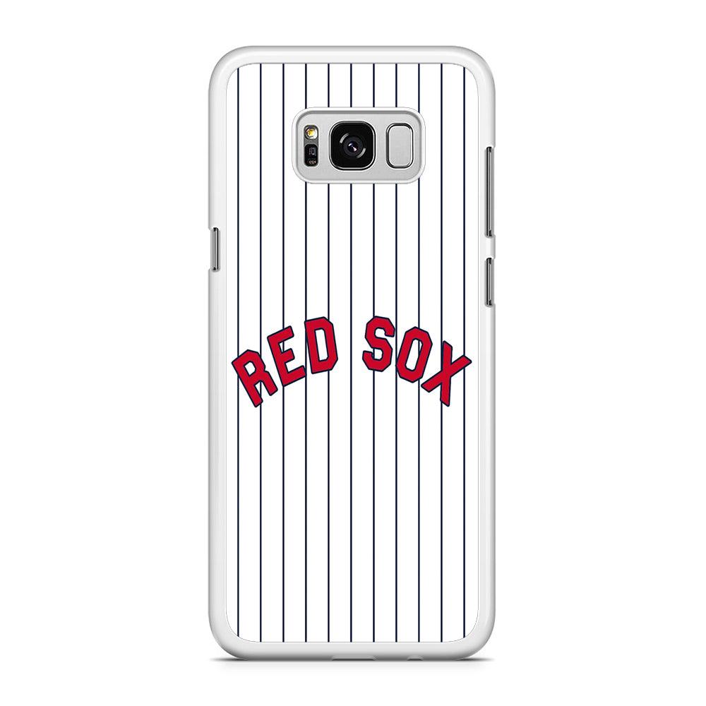 Baseball Boston Red Sox MLB 002 Samsung Galaxy S8 Case-Rubber / White (2D Case)-Xtracase
